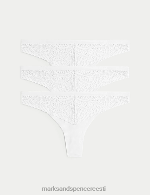 pesu ee Marks & Spencer unisex 3pk body pehmed pitsist stringid valge NZTRN4254
