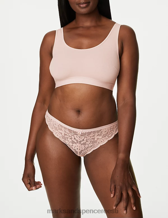 pesu ee Marks & Spencer unisex 3pk üleni pitsist stringid soe roosa NZTRN4557
