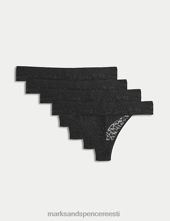 pesu ee Marks & Spencer unisex 4pk üleni pitsist stringid must NZTRN4182