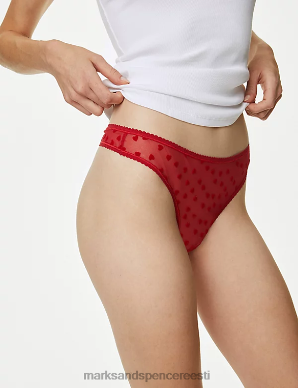 pesu ee Marks & Spencer unisex 4pk trükitud stringid punane segu NZTRN3748