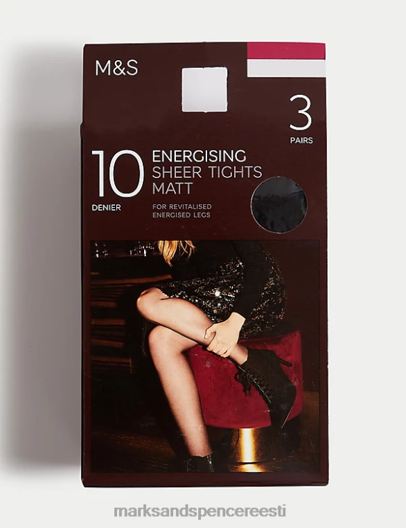 pesu ee Marks & Spencer unisex 3pk 10 denjee energiat andvad läbipaistvad sukkpüksid must NZTRN4680