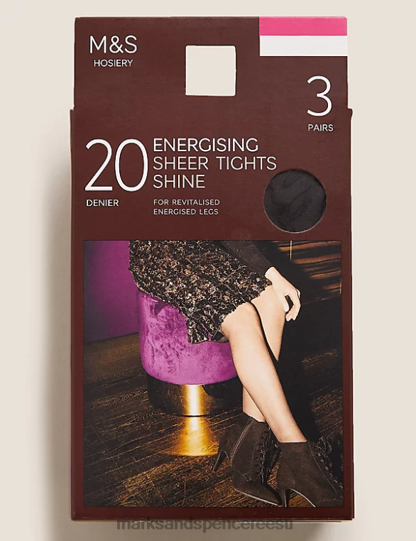 pesu ee Marks & Spencer unisex 3pk 20 denjee energiat andvad läbipaistvad sukkpüksid must NZTRN4200