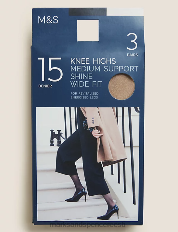 pesu ee Marks & Spencer unisex 3pk keskmise toega põlvekõrgused sukkpüksid roosa kvarts NZTRN4458