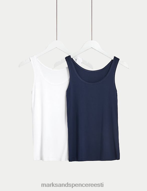 pesu ee Marks & Spencer unisex 2pk flexifit modaalirikkad vestid valge segu NZTRN3519
