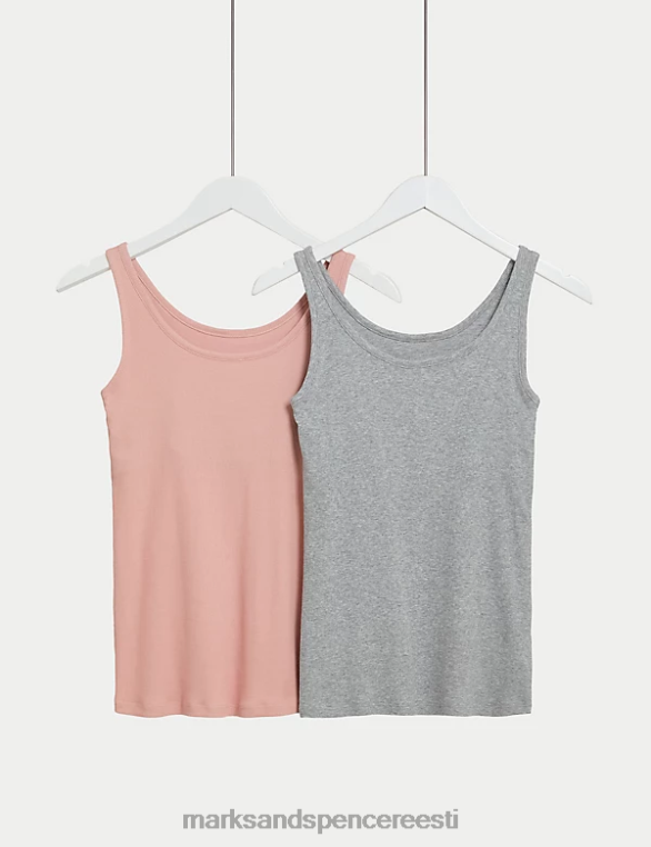pesu ee Marks & Spencer unisex 2pk puuvillased salajased tugivestid antiikne roos NZTRN3788
