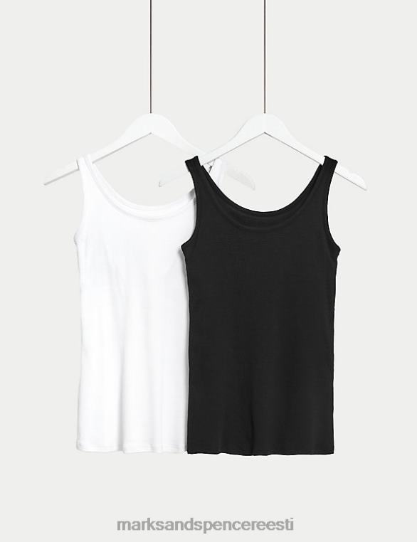 pesu ee Marks & Spencer unisex 2pk puuvillased salajased tugivestid valge segu NZTRN3480