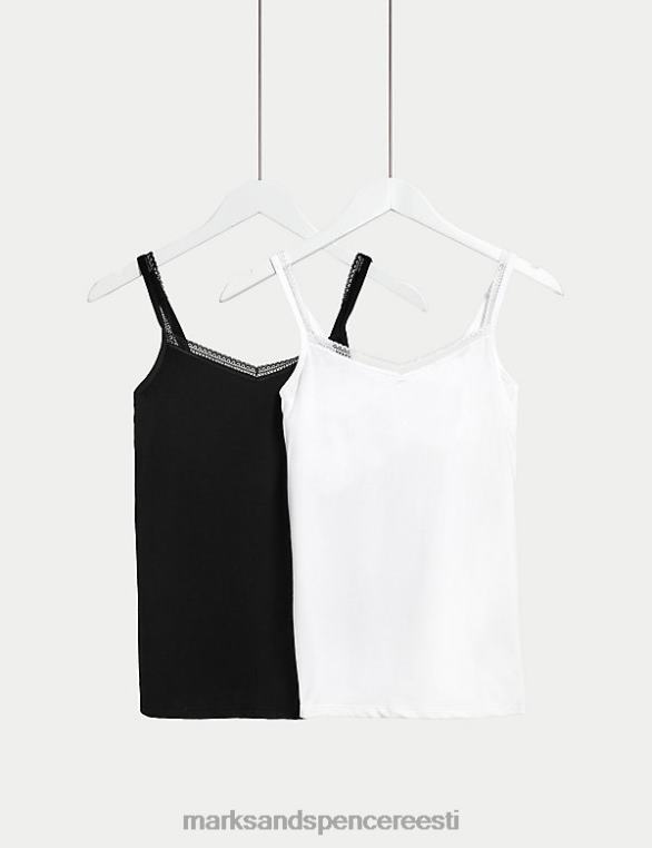 pesu ee Marks & Spencer unisex 2pk puuvillased salajased tugivestid valge segu NZTRN4281