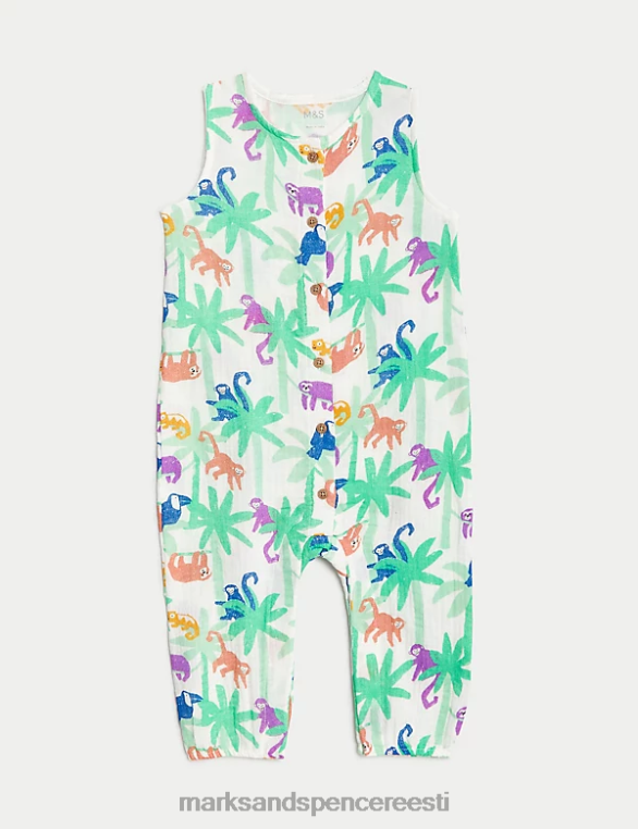Riietus ee Marks & Spencer unisex puhtast puuvillast džungliloomade romper mitu NZTRN7579