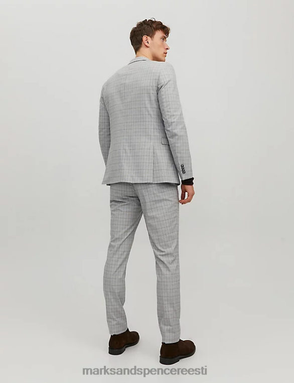 Riietus ee Marks & Spencer unisex kontrollitud ühe rinnaga bleiser hall NZTRN5906