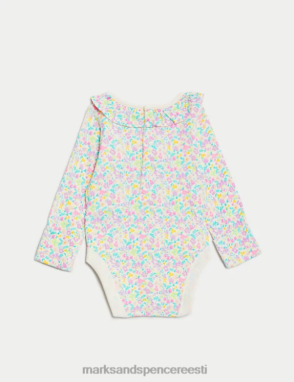 Riietus ee Marks & Spencer unisex 3pk puhtast puuvillast frilliga bodyd roosa/valge NZTRN7611