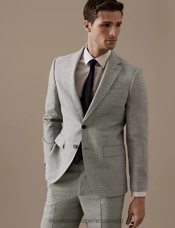 Riietus ee Marks & Spencer unisex kohandatud istuvusega puhtast villast puppytoth ülikonna jope hall NZTRN6589