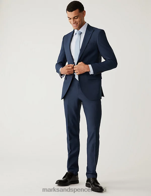 Riietus ee Marks & Spencer unisex slim fit hainahast ülikonna jope venitus indigo NZTRN5801