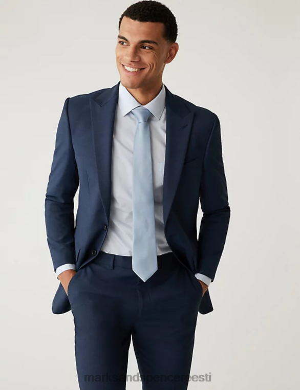 Riietus ee Marks & Spencer unisex slim fit hainahast ülikonna jope venitus indigo NZTRN5801