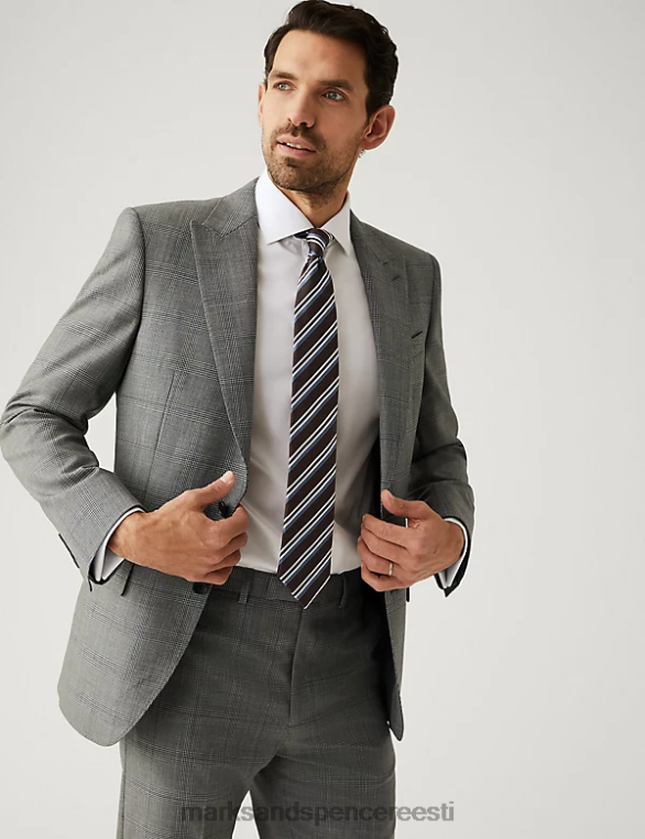 Riietus ee Marks & Spencer unisex tavaline istuv puhas villane tšekkülikonna jope hall segu NZTRN5049