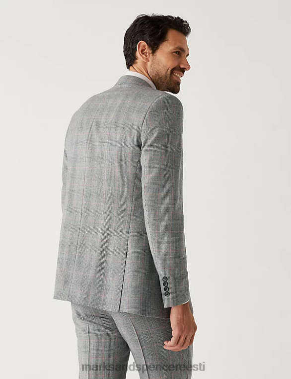 Riietus ee Marks & Spencer unisex tavaline istuv puhas villane tšekkülikonna jope hall segu NZTRN6634
