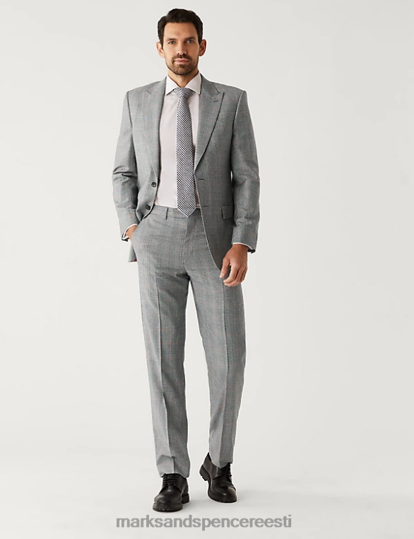 Riietus ee Marks & Spencer unisex tavaline istuv puhas villane tšekkülikonna jope hall segu NZTRN6634
