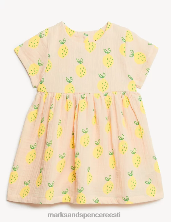 Riietus ee Marks & Spencer unisex puhtast puuvillast sidruni kleit virsik NZTRN7720