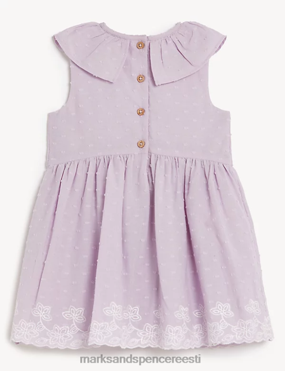 Riietus ee Marks & Spencer unisex puhtast puuvillast tikitud kleit lilla NZTRN7671