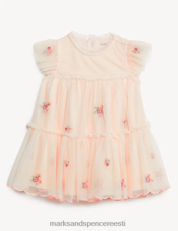 Riietus ee Marks & Spencer unisex tüll lillega tikitud kleit roosa NZTRN7635