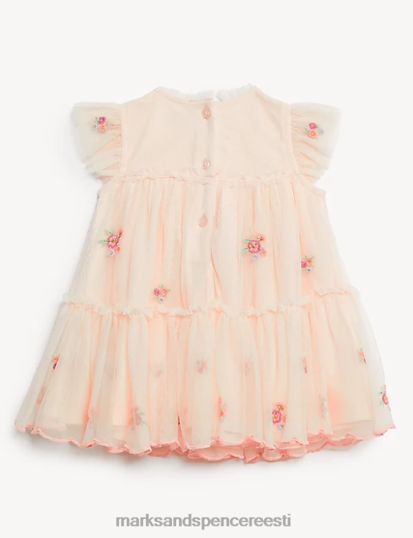 Riietus ee Marks & Spencer unisex tüll lillega tikitud kleit roosa NZTRN7635