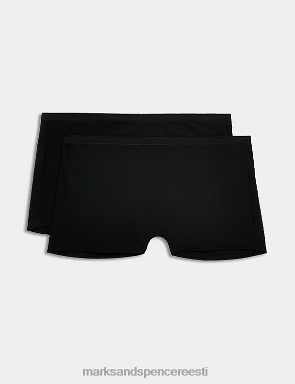 Riietus ee Marks & Spencer unisex 2pk valguse juhtimine ei ole vpl vormivaid lühikesi pükse must NZTRN3984
