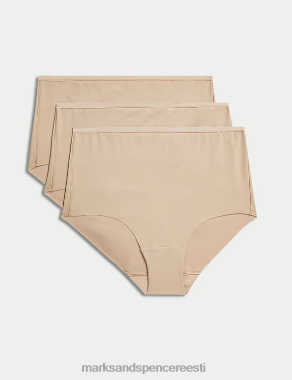 Riietus ee Marks & Spencer unisex 3pk flexifit no vpl kõrged lühikesed püksid roosa kvarts NZTRN3928