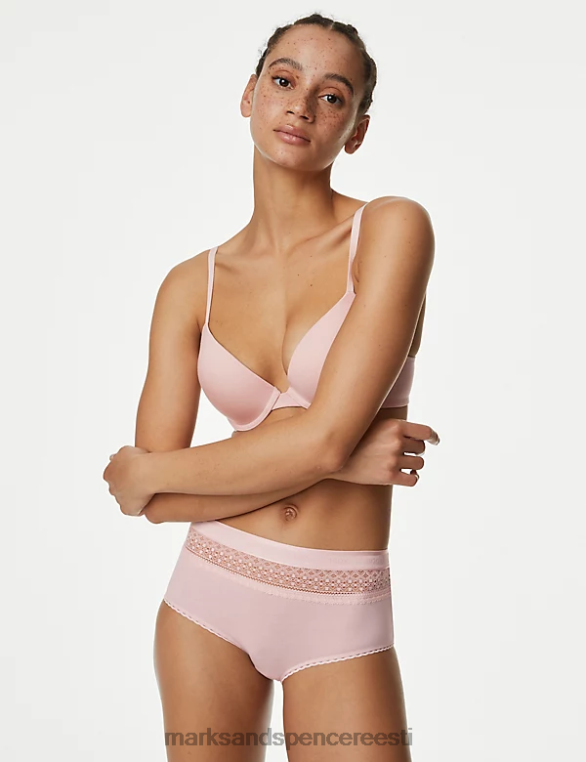 Riietus ee Marks & Spencer unisex 3pk puuvillased kõrged lühikesed püksid pehme roosa NZTRN4533