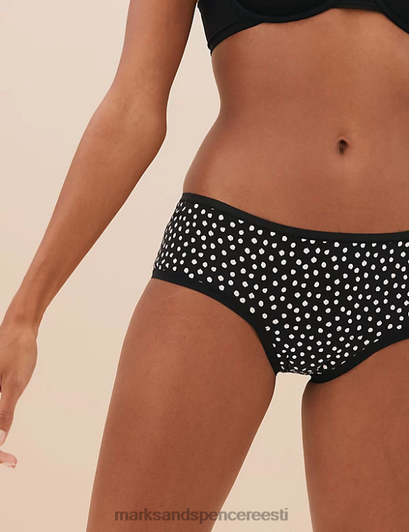 Riietus ee Marks & Spencer unisex 3pk tugeva imavusega perioodi madala tõusuga lühikesed püksid must segu NZTRN3961