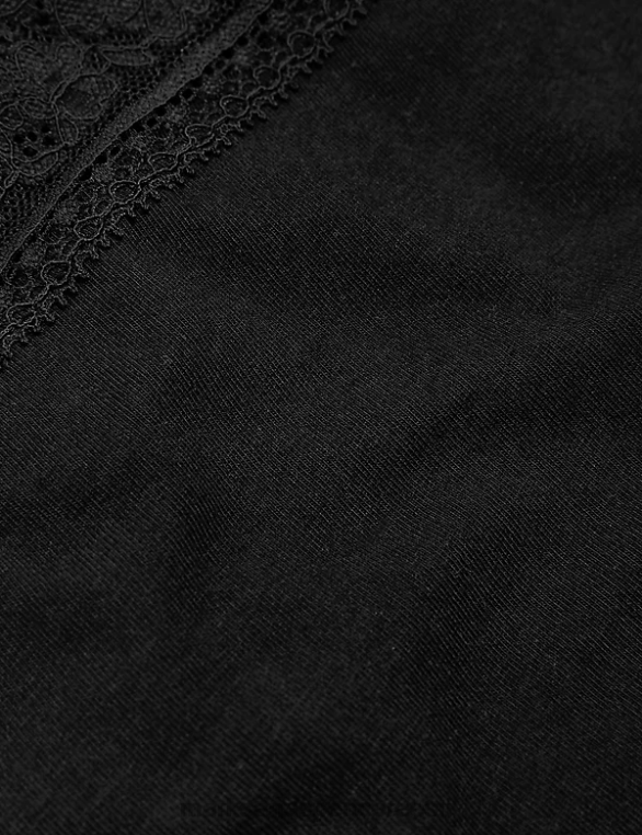 Riietus ee Marks & Spencer unisex 5 tk puuvillast lükrast ja pitsist kõrged lühikesed püksid must NZTRN3899