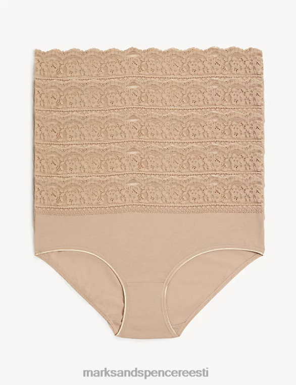 Riietus ee Marks & Spencer unisex 5 tk puuvillast lükrast ja pitsist kõrged lühikesed püksid roosa kvarts NZTRN4336