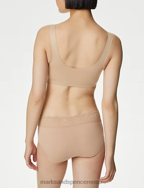 Riietus ee Marks & Spencer unisex 5 tk puuvillast lükrast ja pitsist kõrged lühikesed püksid roosa kvarts NZTRN4336