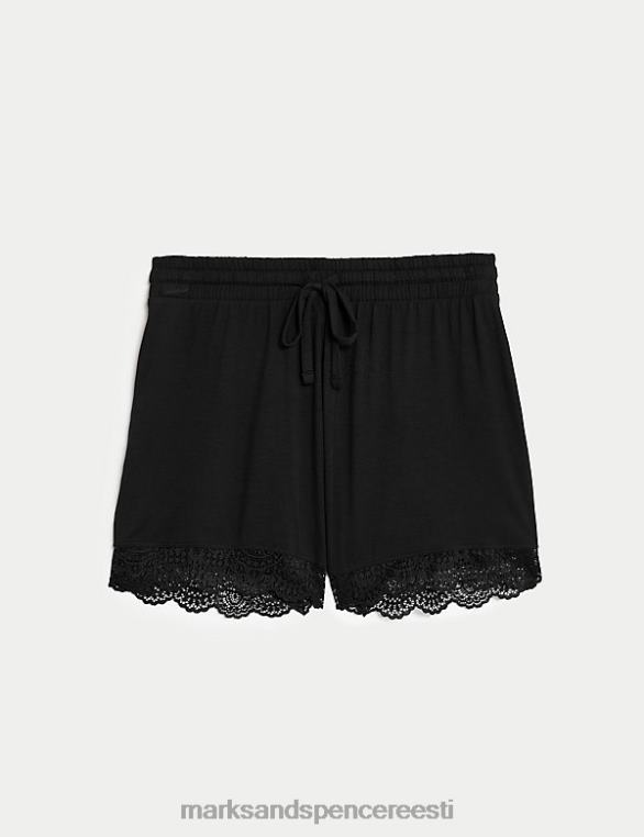 Riietus ee Marks & Spencer unisex kehaga pehme pitsiga pidžaamapüksid must NZTRN3692