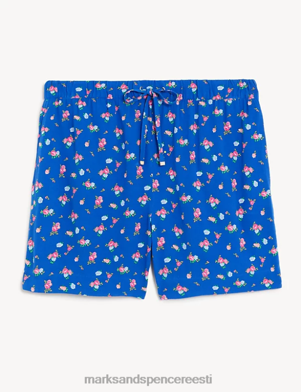 Riietus ee Marks & Spencer unisex lillemustriga pidžaamapüksid sinine segu NZTRN3588