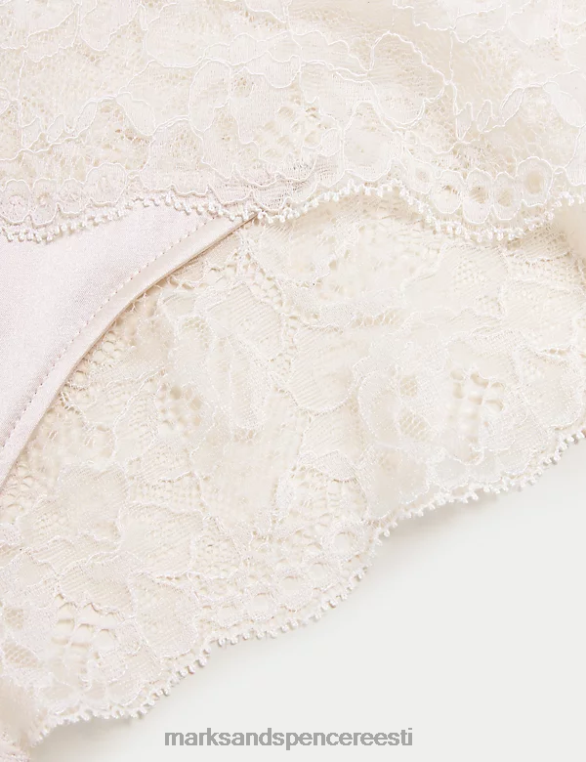 Riietus ee Marks & Spencer unisex pitsilised lühikesed püksid siidiga kahvatu opaal NZTRN4081
