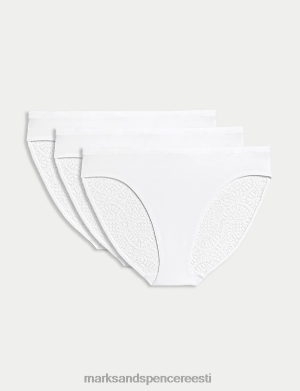 Riietus ee Marks & Spencer unisex 3-osalised pehmed kõrge säärega püksid valge NZTRN4371