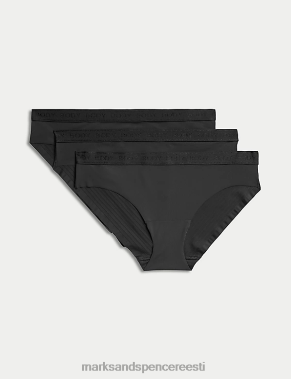 Riietus ee Marks & Spencer unisex 3pk body määratlevad Brasiilia püksid must NZTRN4246