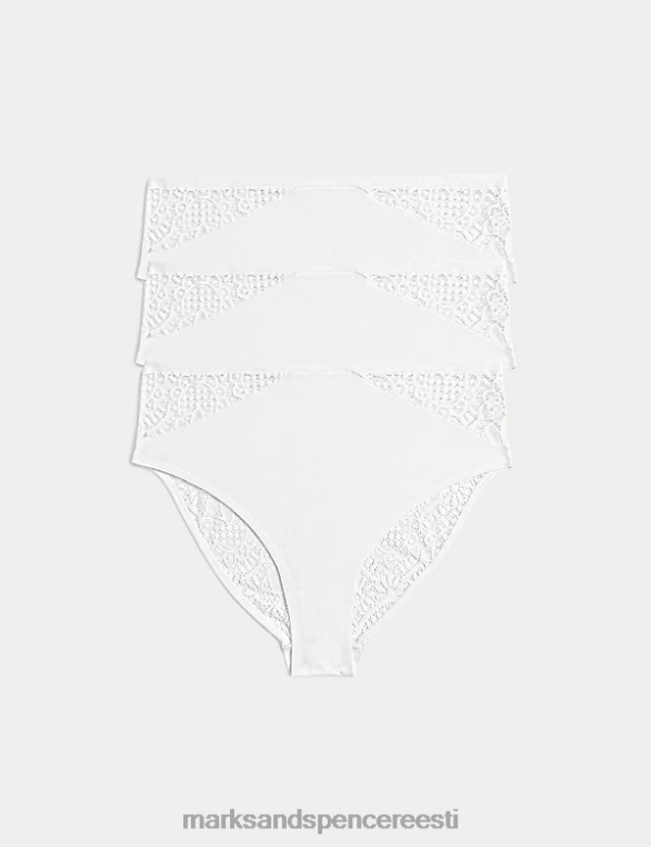 Riietus ee Marks & Spencer unisex 3pk body pehmed kõrge vöökohaga Brasiilia püksid valge NZTRN4787
