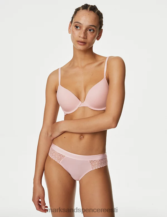 Riietus ee Marks & Spencer unisex 3pk puuvillane lahedate mugavate bikiinipükstega pehme roosa NZTRN4330