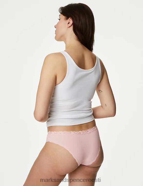 Riietus ee Marks & Spencer unisex 3pk puuvillased Brasiilia püksid pehme roosa NZTRN4065