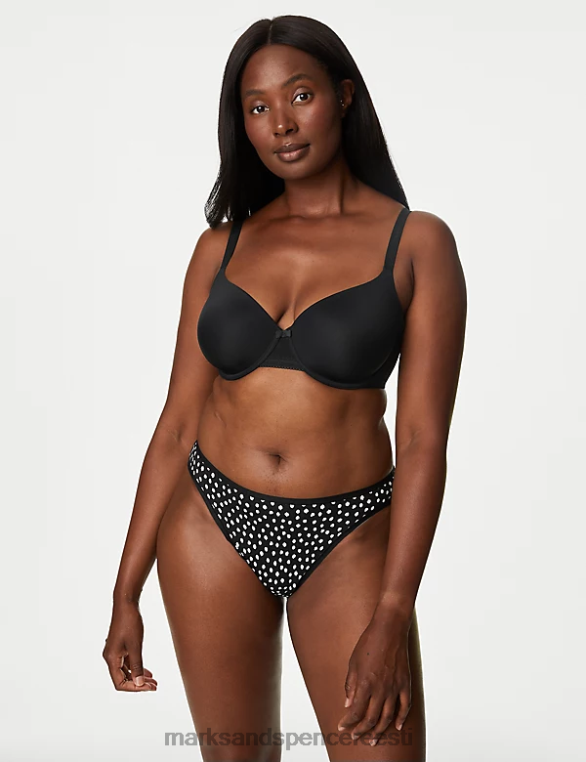 Riietus ee Marks & Spencer unisex 3pk suure imavusega kõrge sääre perioodi püksid must segu NZTRN4419