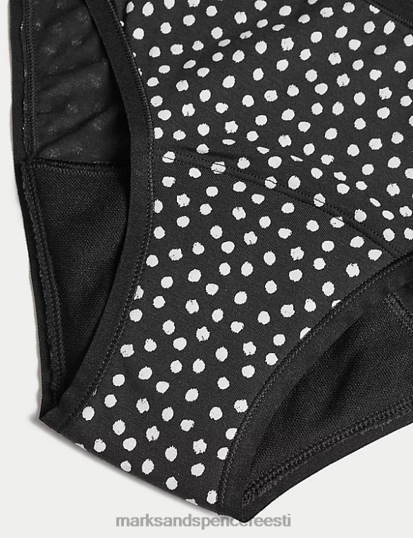 Riietus ee Marks & Spencer unisex 3pk tugeva imavusega perioodi bikiinipüksid must segu NZTRN3868