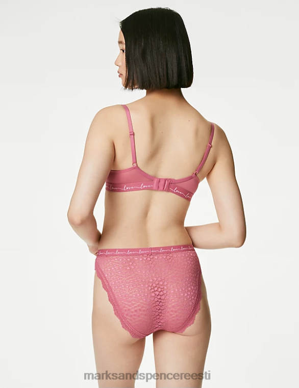 Riietus ee Marks & Spencer unisex 3pk võrk- ja pitsist kõrge säärega püksid vaarikasegu NZTRN4661