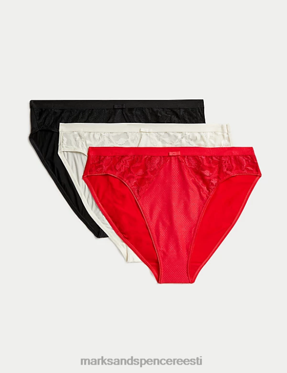 Riietus ee Marks & Spencer unisex 3pk wildblooms kõrge säärega püksid helepunane NZTRN4017