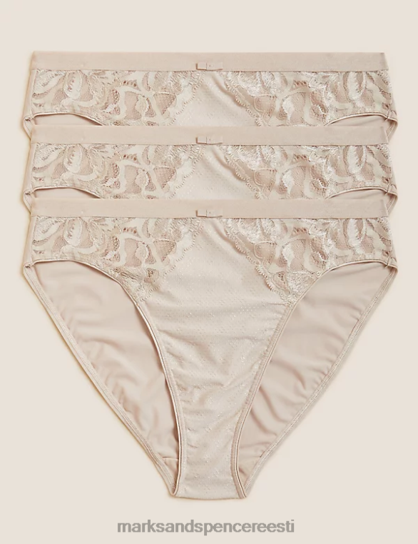 Riietus ee Marks & Spencer unisex 3pk wildblooms kõrge säärega püksid opaal NZTRN4013
