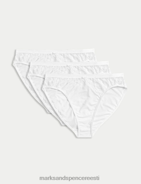 Riietus ee Marks & Spencer unisex 3pk wildblooms kõrge säärega püksid valge NZTRN4014