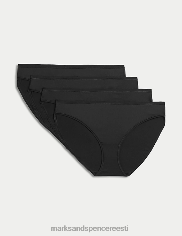 Riietus ee Marks & Spencer unisex 4pk mikrokiust bikiinpüksid must NZTRN3909