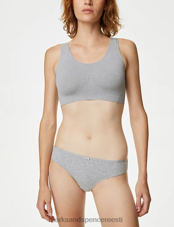 Riietus ee Marks & Spencer unisex 4pk puuvillased Brasiilia püksid hall segu NZTRN3761