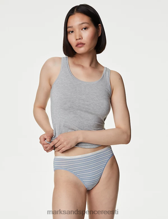 Riietus ee Marks & Spencer unisex 4pk supima puuvillased kõrged püksid helesinine segu NZTRN4555
