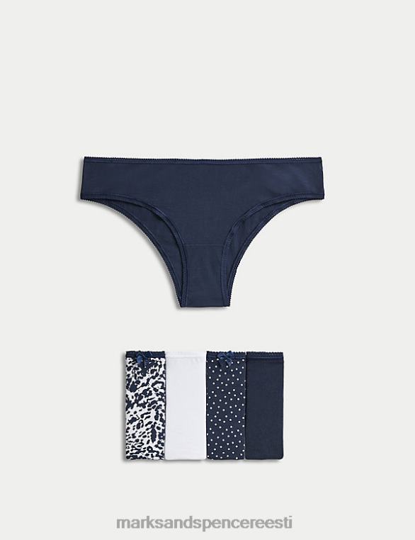 Riietus ee Marks & Spencer unisex 5 tk puuvillast lükrast Brasiilia püksid mereväe segu NZTRN3934