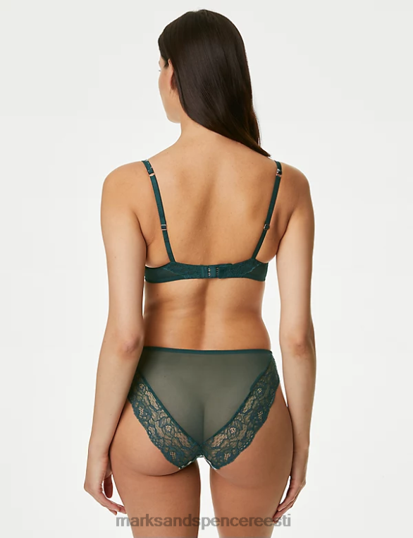 Riietus ee Marks & Spencer unisex Cassia siidist ja pitsist kõrged püksid roheline segu NZTRN3819